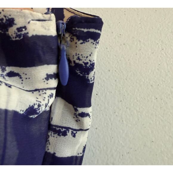 Esprit De Corp Sheath Dress Women 11 / 12 Blue White Sleeveless VTG Nautical - Picture 7 of 8